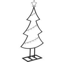 Decoratieve metalen kerstboom met hartornamenten