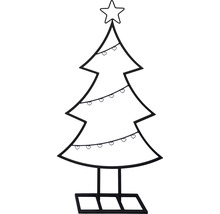 Kerstboom silhouet met ster en lichtjes als omtrek afbeelding