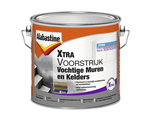 ALABASTINE Xtra voorstrijk vochtige muren en kelders semi-transparant 2,5 l