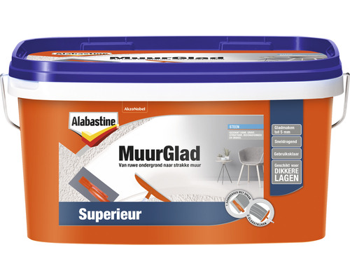 ALABASTINE MuurGlad Superieur wit 5 l