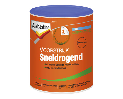 ALABASTINE Sneldrogende voorstrijk transparant 1 l Alabastine Voorstrijk Sneldrogend blik