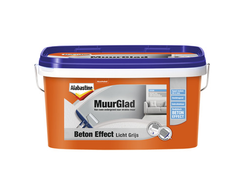 ALABASTINE MuurGlad Beton Effect lichtgrijs 5 l Alabastine MuurGlad Beton Effect Lichtgrijs in een emmer
