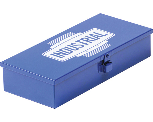 Metalen gereedschapskist met opdruk