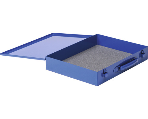 Metalen gereedschapskoffer met schuimrubber inleg en handvat