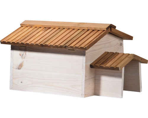 Houten insectenhotel met dak