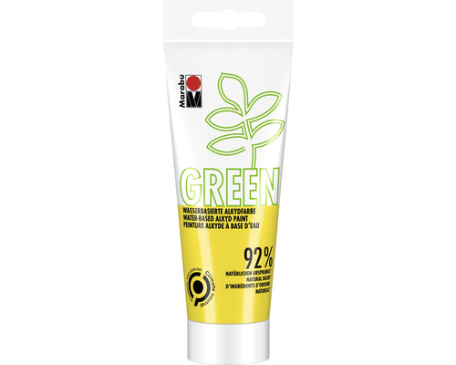 MARABU Green series - Alkydverf geel 220 100 ml Tube groene, watergedragen alkydverf van Marabu