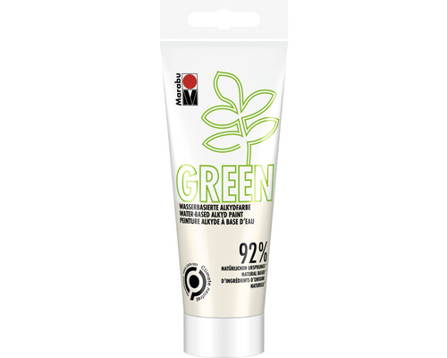 MARABU Green series - Alkydverf ecru 072 100 ml Tube met watergedragen alkydverf, groene kleur, Marabu Logo