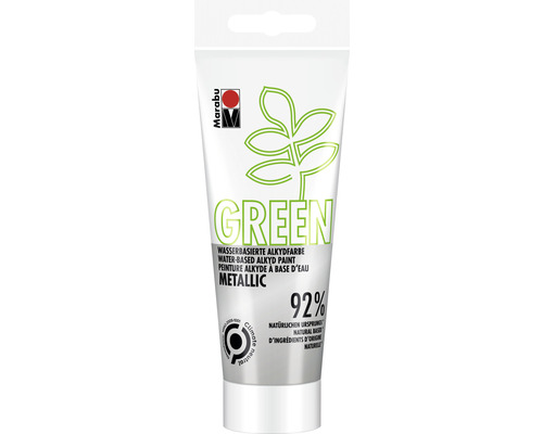 MARABU Green series - Alkydverf metallic zilver 782 100 ml Marabu Metallic Groen watergedragen alkydverf in tube