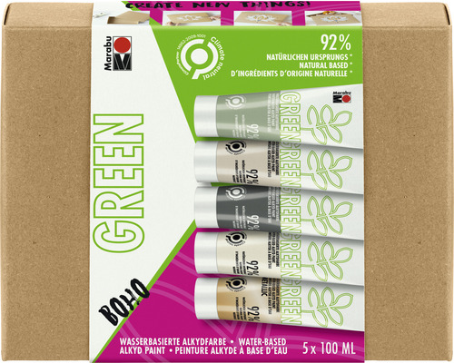 Marabu Green Alkydverf set met vijf tubes