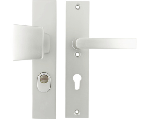 STARX Veiligheidsbeslag recht langschild duw/kruk PC72 anti-kerntrek aluminium F1 Deurbeslagset met deurklink en slotrozet