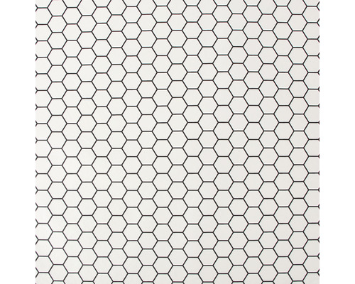 Vliesbehang 112650 Oasis tegeloptiek zwart/wit Tegelpatroon met zeshoeken voor vloer of wand