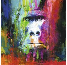 PURE LIVING Schilderij canvas handgeschilderd Colorful Gorilla 90x90 cm