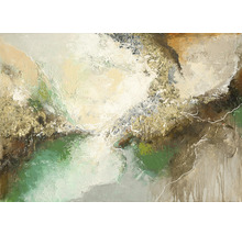 Abstract schilderij met verschillende texturen en kleurtinten