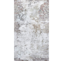 Oude bakstenen muur met afbladderend stucwerk