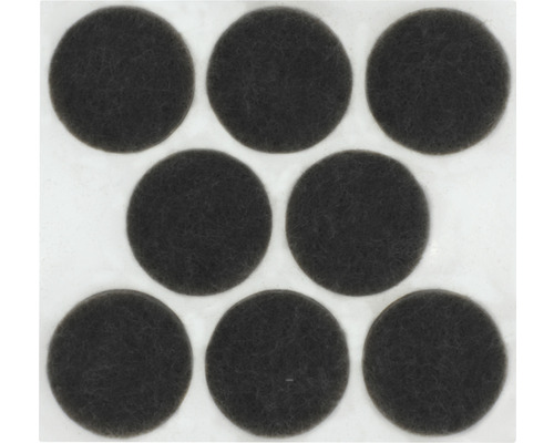 TARROX Vilt zelfklevend Ø 28x6 mm zwart, 8 stuks