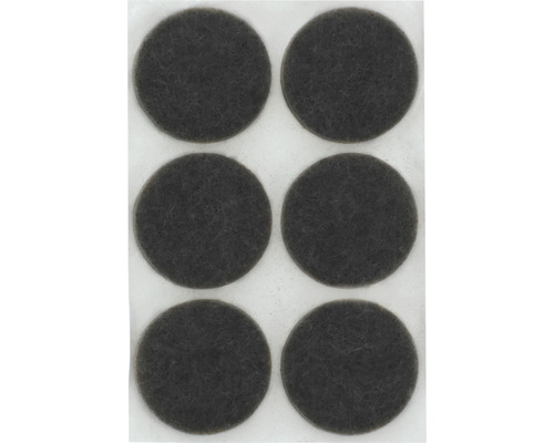 TARROX Vilt zelfklevend Ø 33x6 mm zwart, 6 stuks