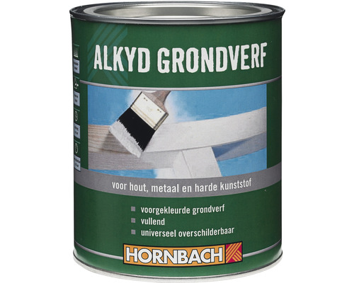 HORNBACH Alkyd grondverf grijs 2 l Blik alkyd grondverf voor hout, metaal en kunststof