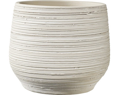 Ronde plantenpot met horizontale ribbelstructuur