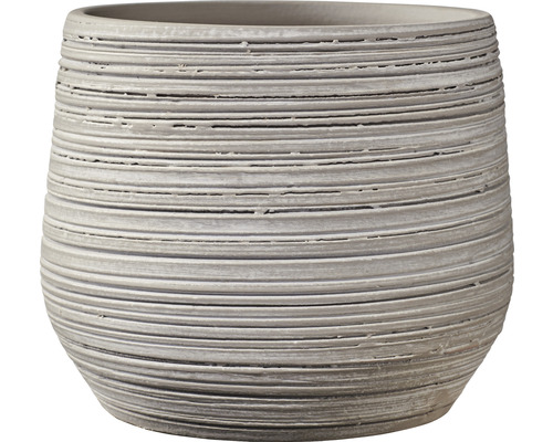 Decoratieve bloempot met horizontale lijnstructuur