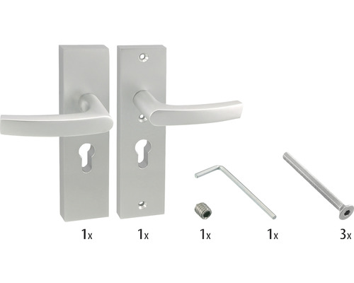 Deurklink set met schroeven, inbussleutel en stelschroef