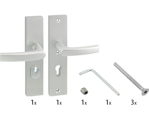 Deurklinkset met sleutelrozet en montagemateriaal