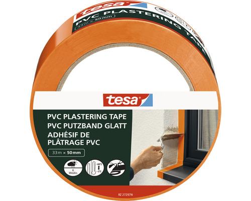 TESA PVC Pleistertape glad oranje 50 mm x 33 m