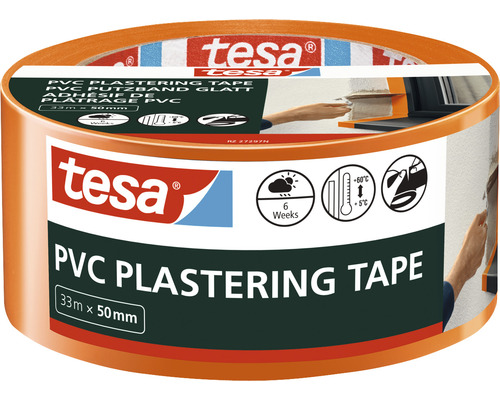 Tesa PVC stucband, 33 meter x 50 millimeter