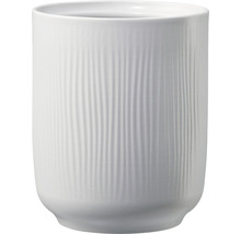 Witte plantenbak met verticaal ribbelpatroon