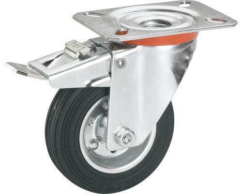 Zwenkwiel met rem en montageplaat