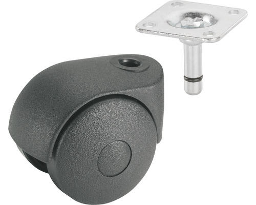 Meubelwiel met montageplaat