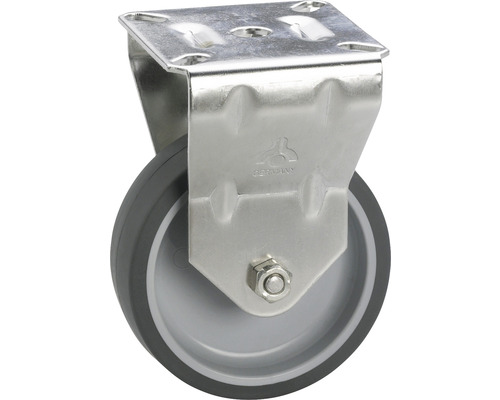 TARROX Bokwiel TPE Ø 50 mm met plaat Zwenkwiel met rem, stalen behuizing en massief rubberen band