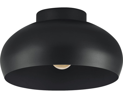 Zwarte plafondlamp in een halfrond design