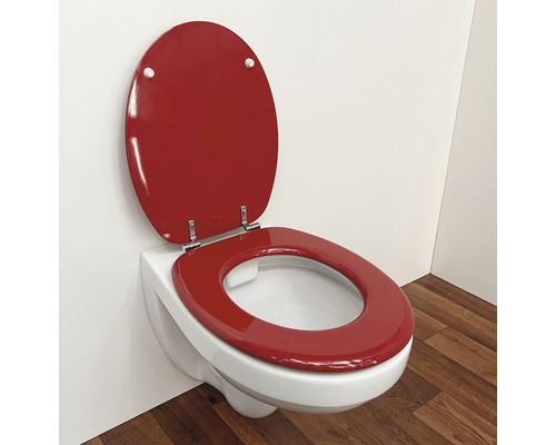 Hangtoilet met omhooggeklapte wc-bril