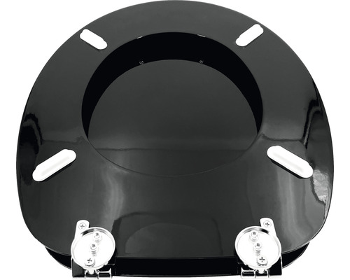 Zwarte toiletbril met bevestiging