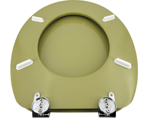 Toiletdeksel van kunststof met chromen beslag