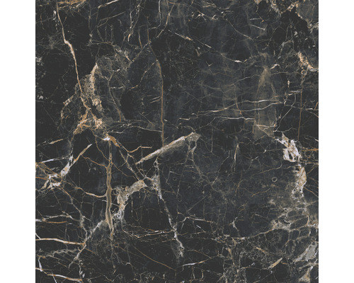 Wand- en vloertegel Marquina zwart-goud gemarmerd 119,7x119,7 cm gerectificeerd