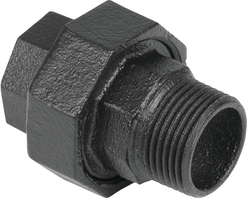 Zwart buiskoppelstuk met schroefdraad