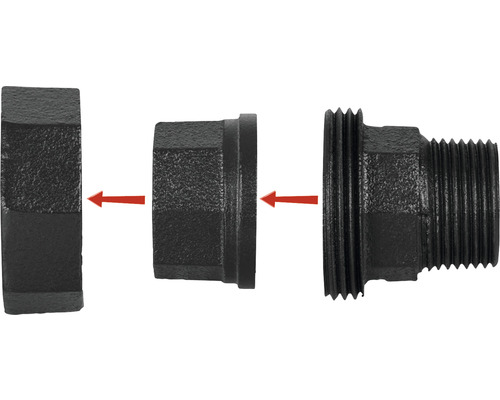 Installatiekoppeling met schroefdraadadapter