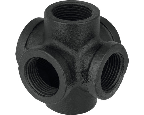 WALTECO Rusticline verbinder 3/4'' 6-weg zwart