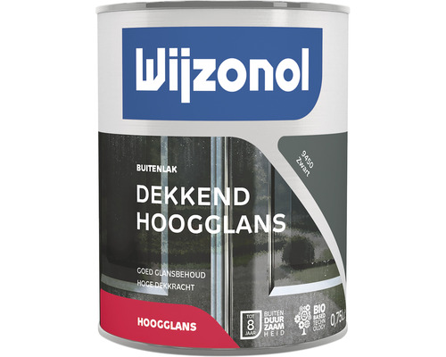 WIJZONOL Dekkend hoogglanslak zwart 9450 750 ml Blik Wijzonol dekkende hoogglanslak voor buiten