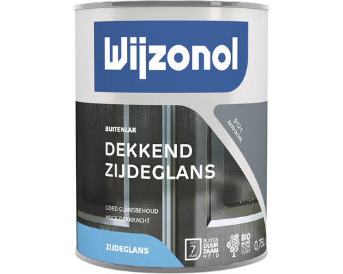WIJZONOL Dekkend zijdeglanslak antraciet 9121 750 ml Wijzonol buitenlak, dekkend, zijdeglans, 0,75 liter blik