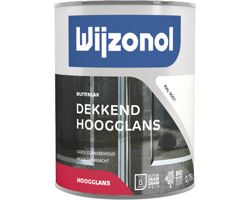 WIJZONOL Dekkend hoogglanslak RAL 9001 750 ml Blik Wijzonol dekkende hoogglans buitenlak