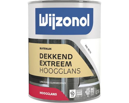 WIJZONOL Dekkend extreem hoogglanslak RAL 9010 750 ml Blik Wijzonol lak voor buiten