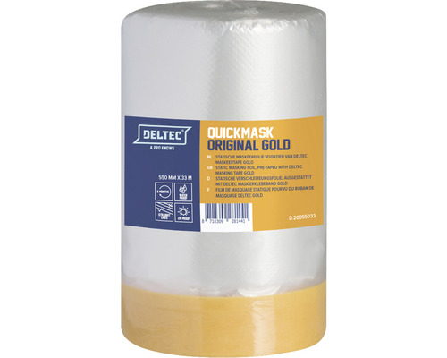 DELTEC Quickmask Gold afdekfolie met tape 55 cm x 33 m