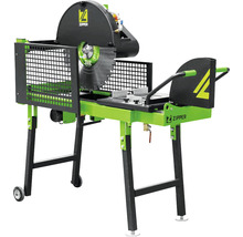 Steenzaagmachine met beschermkap en tafel