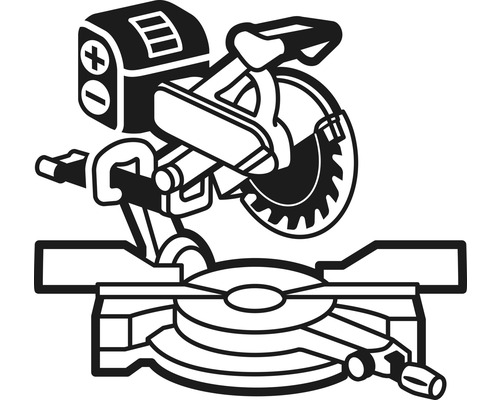 Symbool voor een afkort- en verstekzaag