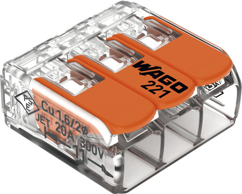 Wago 221 verbindingsklem voor elektrische leidingen