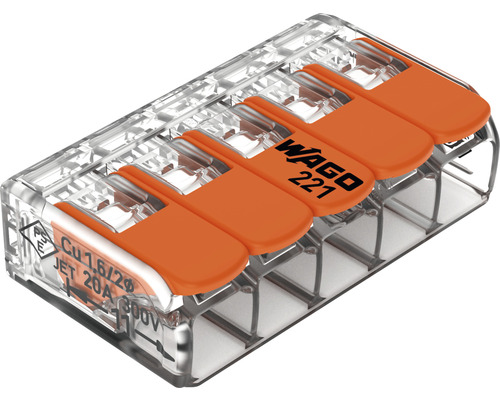 Wago 221 lasklem voor elektrische leidingen