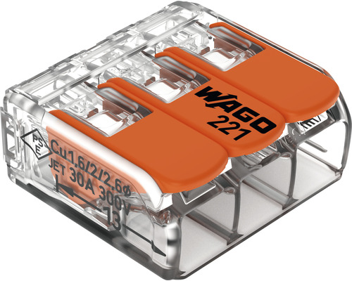 Wago 221 lasklem voor elektrische leidingen