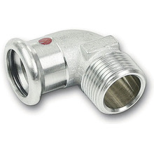 Persfitting haakse bocht met schroefdraad voor sanitaire installaties